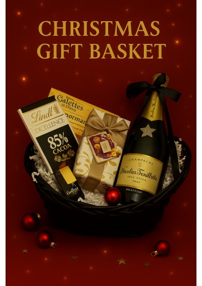 christmas-gift-basket-nicolas-feuillatte-champagne-pralines-biscuits-en.jpg | Nicolas Feuillatte Christmas gift basket, Belgium
