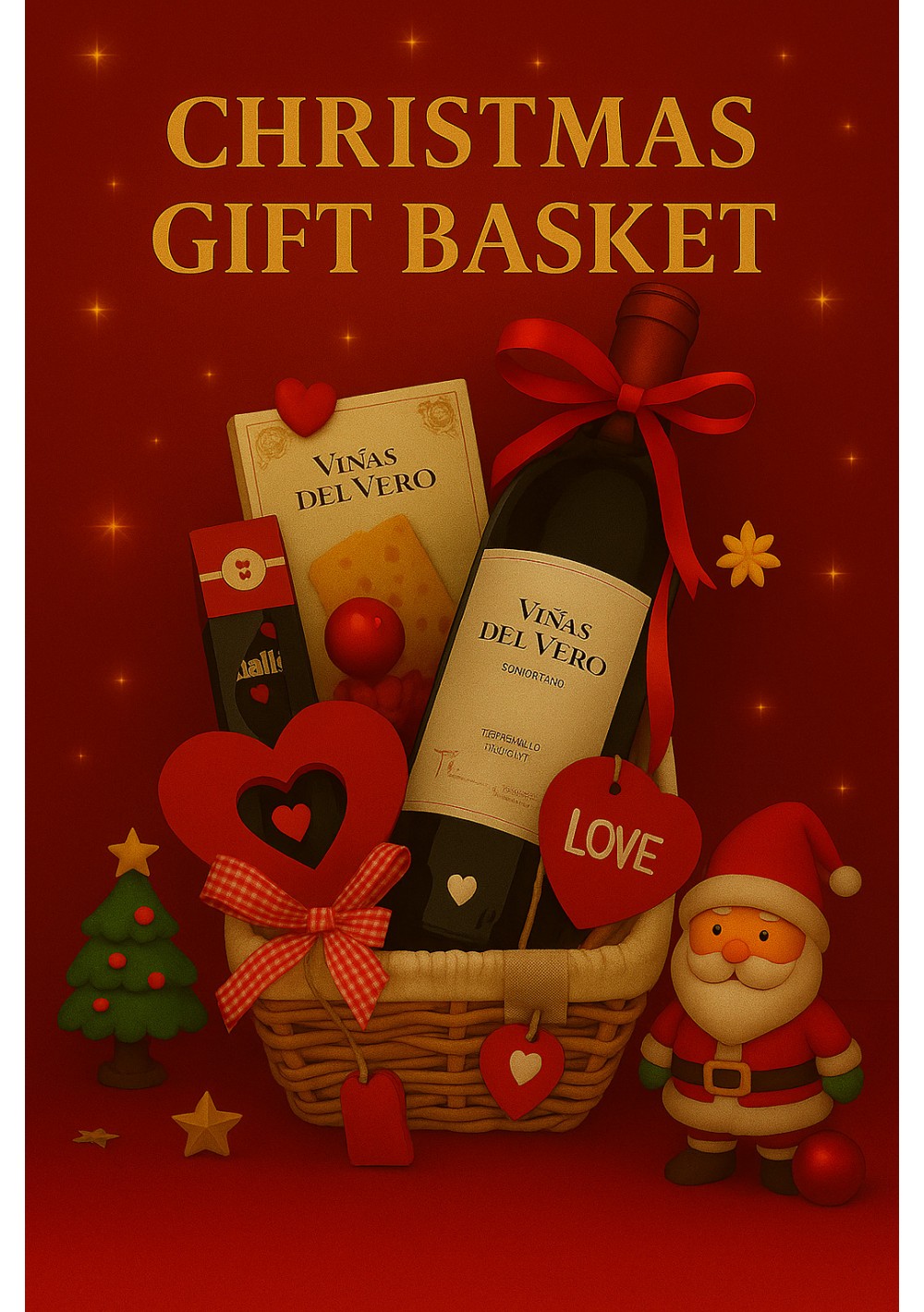 christmas-gift-basket-spanish-red-wine-small-budget-en.jpg | Christmas gift basket Spanish red wine & biscuits