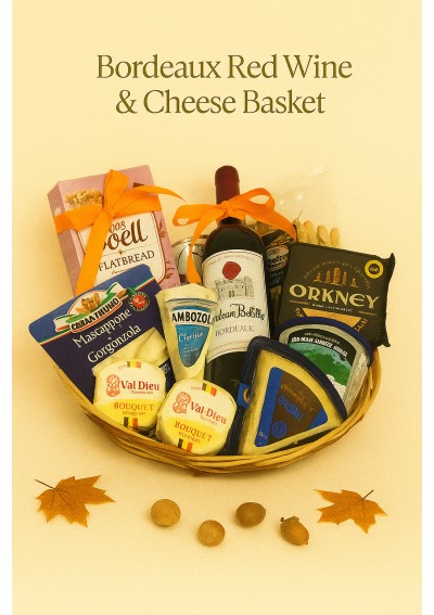 en-cheese-gift-basket-with-bordeaux-01.jpg | Cheese gift basket with Bordeaux red wine