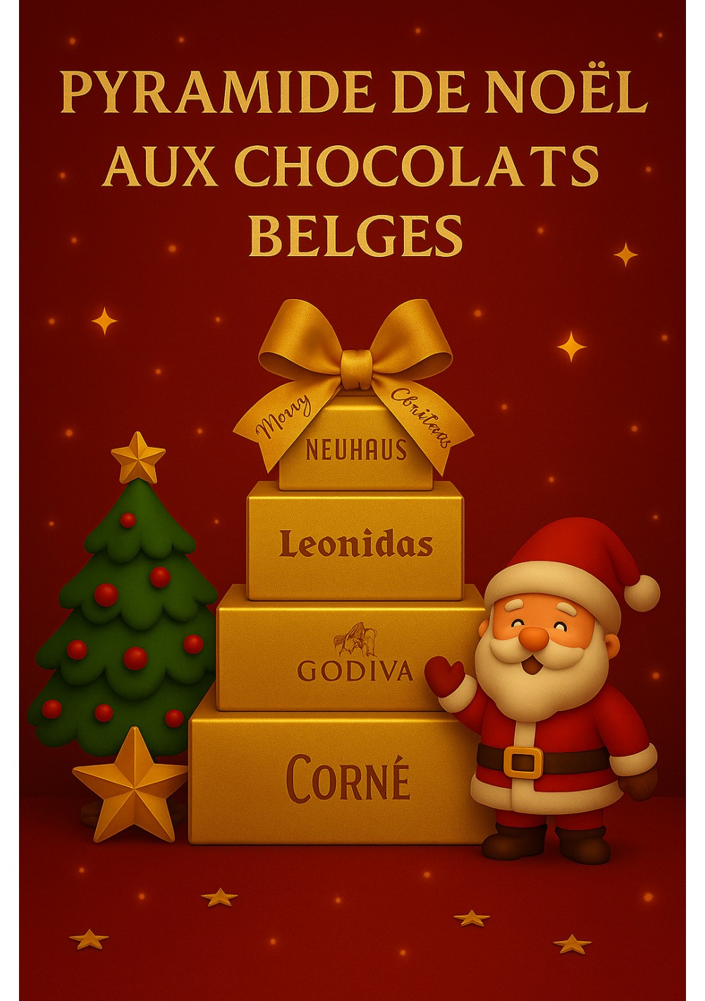 prestige-christmas-belgian-chocolate-pyramid-en.jpg | Christmas pyramid with Belgian chocolates Corné Godiva Leonidas Neuhaus