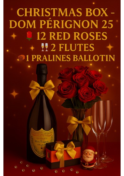 christmas-gift-box-dom-perignon-roses-flutes-pralines-en.jpg | Christmas gift box with Dom Pérignon, red roses, flutes