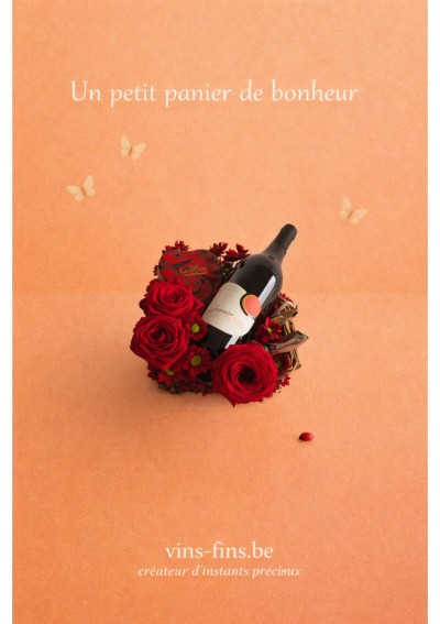 passion-vichy-rouge-bloemen-geschenkmand-italiaanse-wijn-leonidas-NL.jpg | Bloemen geschenkmand met Italiaanse wijn, Léonidas