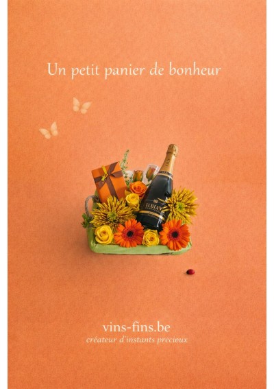 pure-emotie-champagne-neuhaus-NL.jpg | Bloemen geschenkmand met Brut champagne en Neuhaus pralines