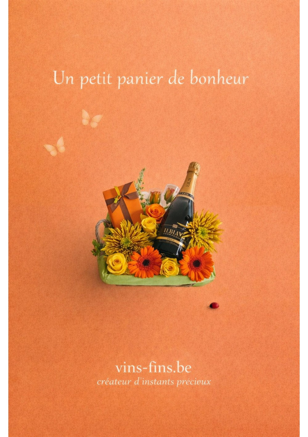 pure-emotion-champagne-neuhaus-EN.jpg | Flower gift basket with Brut Champagne and Neuhaus pralines