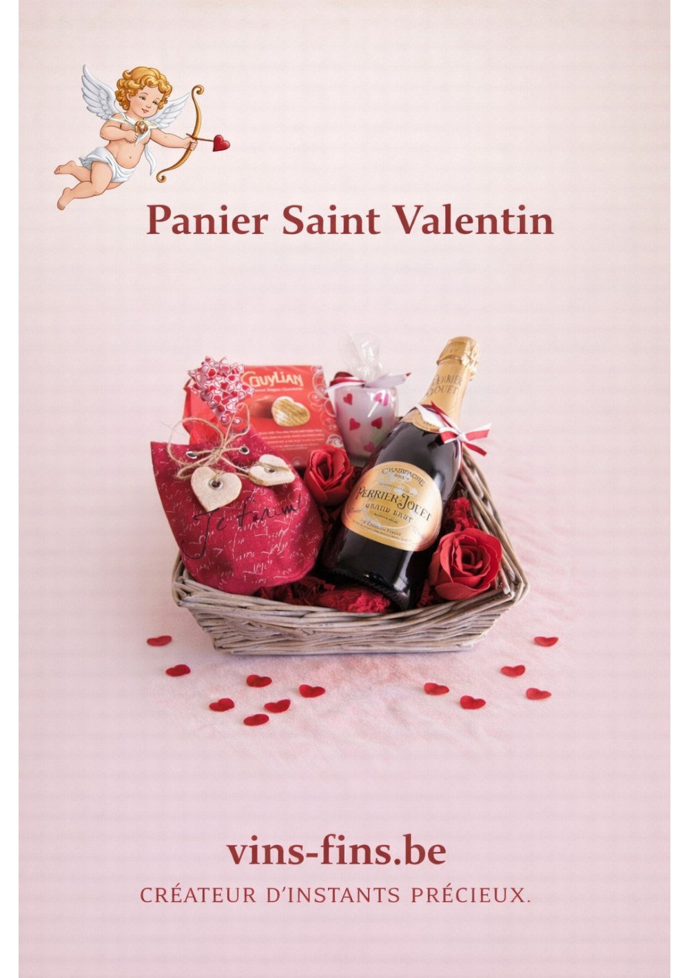Paniers-cadeau-Saint-Valentin-perrier-jouet-Bruxelles-Belgique-FR.jpg | Paniers cadeaux Saint-Valentin, Champagne