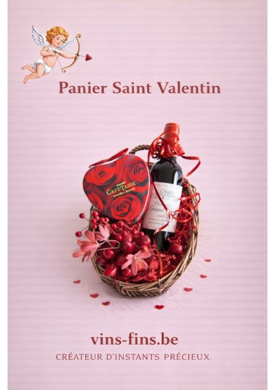 Panier-cadeau-Saint-Valentin-vin-bordeaux-chocolats-FR.jpg | Panier cadeau Saint-Valentin, vin, pralines chocolat, Bruxelles