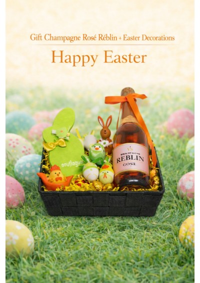 Lapins-de-Paques-Panier-cadeau-Paques-FR.jpg |Lapins de Pâques - Panier cadeau Pâques, champagne rosé