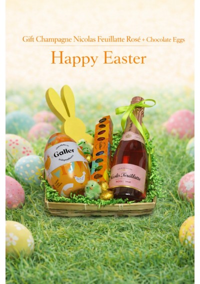 Easter-fun-Gift-basket-Nicolas-Feuillate-rose-EN.jpg | Easter fun - Gift basket Easter, Nicolas Feuillatte rosé