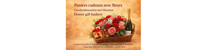 🌸 Geschenkmanden met bloemen Brussel | Premium levering omgeving